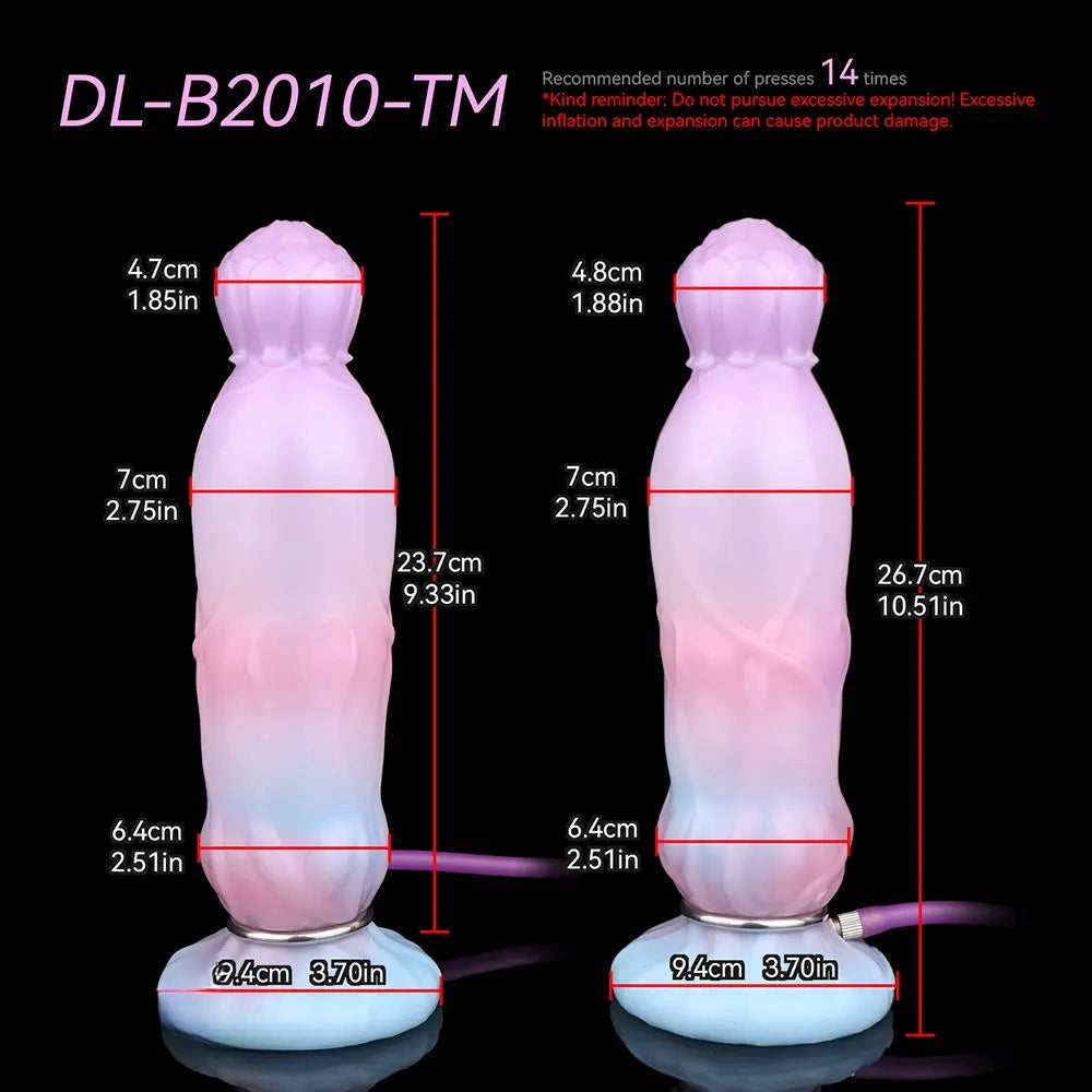 8.11in Inflatable Silicone Soft Dildo Squeeze Water Female Male Sex Toy
