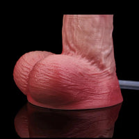 8.11in Liquid Silicone Uncut Double Layer Realistic Cumming Dildo Sex Toy