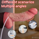 8.11in Liquid Silicone Uncut Double Layer Realistic Cumming Dildo Sex Toy