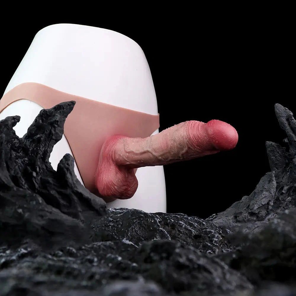 8.11in Realistic Feeling Skin Hollow Sleeve Cock Strap on Dildo Cock Toy