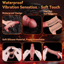 8.11in Realistic Penis Silicone Soft Dildo Vibrating Sleeve Extender Intimacy Game