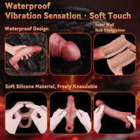 8.11in Realistic Penis Silicone Soft Dildo Vibrating Sleeve Extender Intimacy Game
