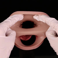 8.11in Realistic Penis Silicone Soft Dildo Vibrating Sleeve Extender Intimacy Game