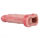 8.11in Realistic Penis Silicone Soft Dildo Vibrating Sleeve Extender Intimacy Game