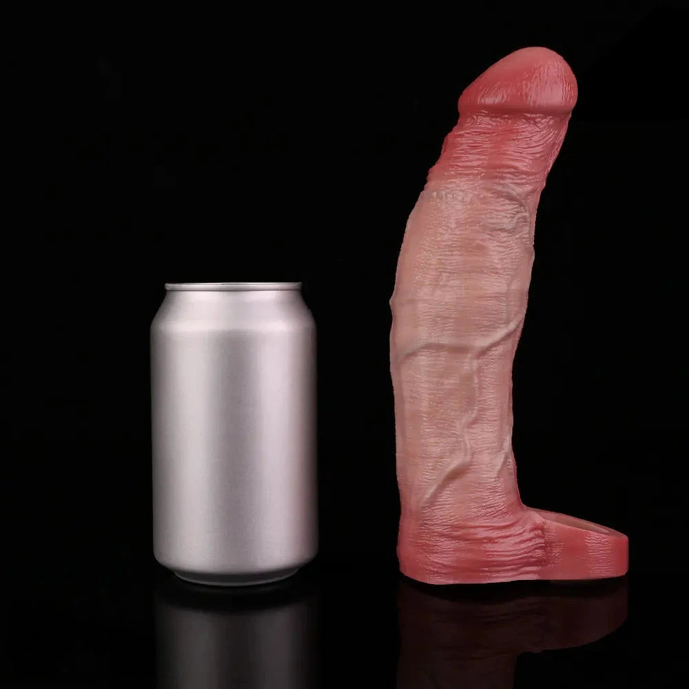 8.11in Realistic Penis Silicone Soft Dildo Vibrating Sleeve Extender Intimacy Game