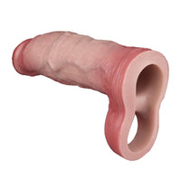 8.11in Realistic Penis Silicone Soft Dildo Vibrating Sleeve Extender Intimacy Game