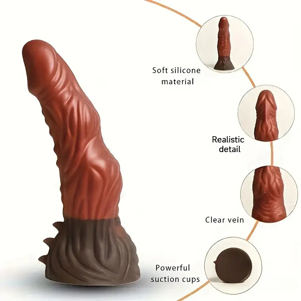 8.11in Soft Real Big Silicone Monster G Spot Dildo For Hands Free Play