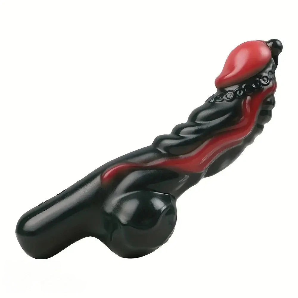 8.11in Weird Penis Three Colors Liquid Silicone Postpartum Handle Dildo