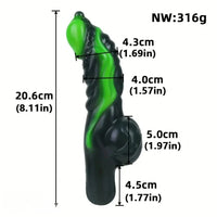 8.11in Weird Penis Three Colors Liquid Silicone Postpartum Handle Dildo