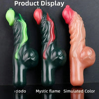 8.11in Weird Penis Three Colors Liquid Silicone Postpartum Handle Dildo