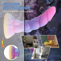 8.14in Flexible Silicone Soft Big Dildo Luminous Monster Sex Toy