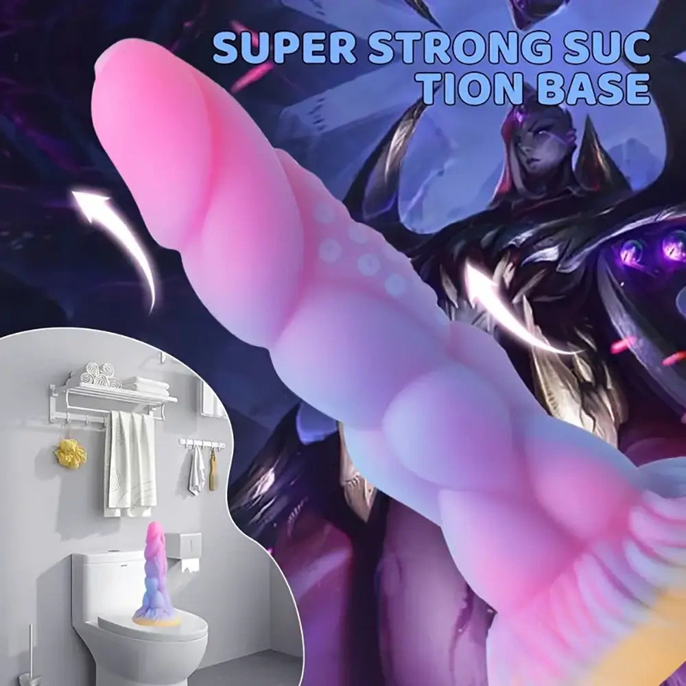 8.14in Flexible Silicone Soft Big Dildo Luminous Monster Sex Toy