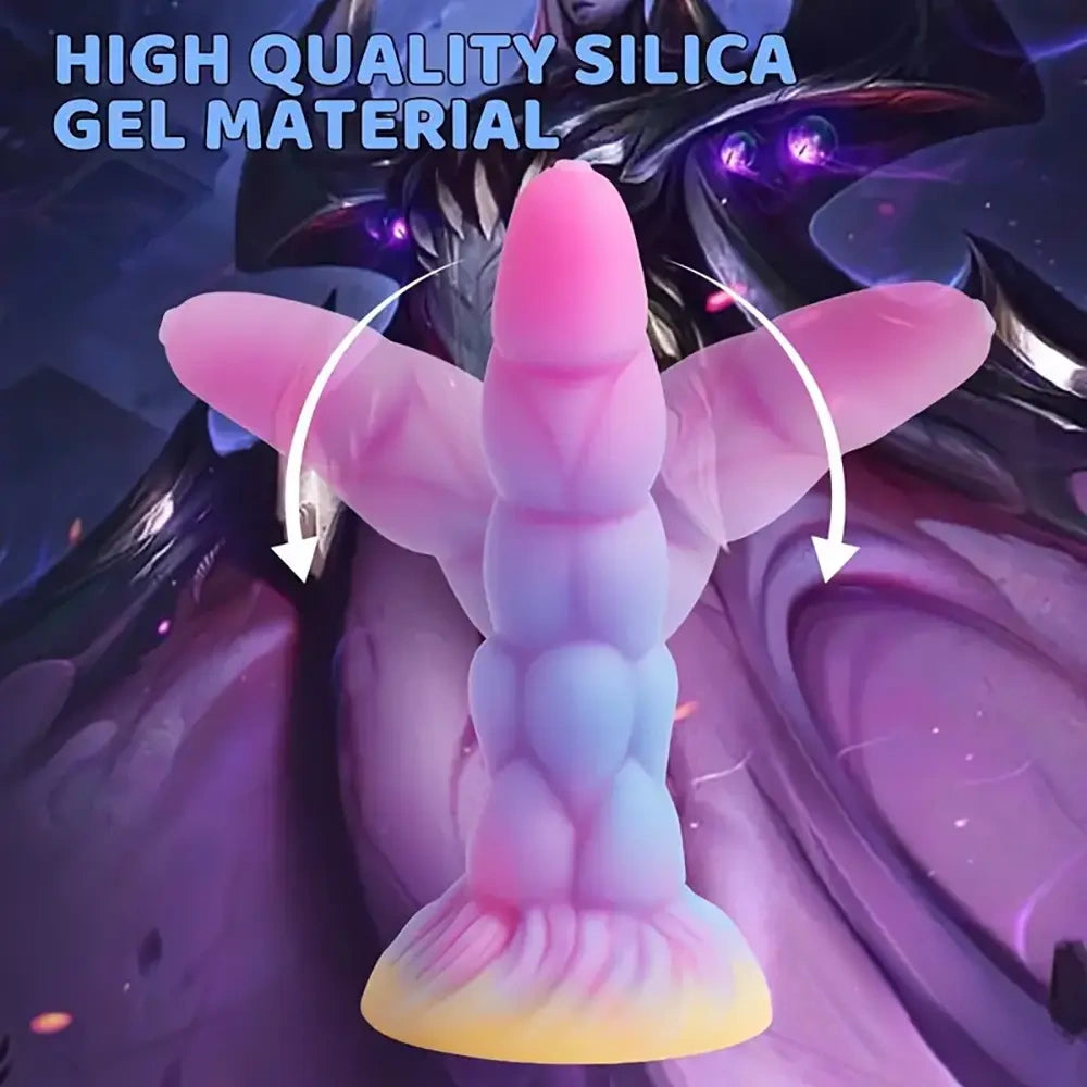 8.14in Flexible Silicone Soft Big Dildo Luminous Monster Sex Toy