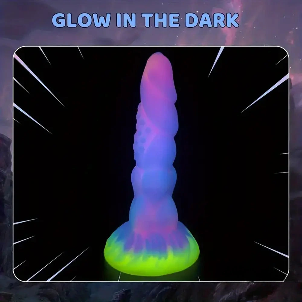 8.14in Flexible Silicone Soft Big Dildo Luminous Monster Sex Toy