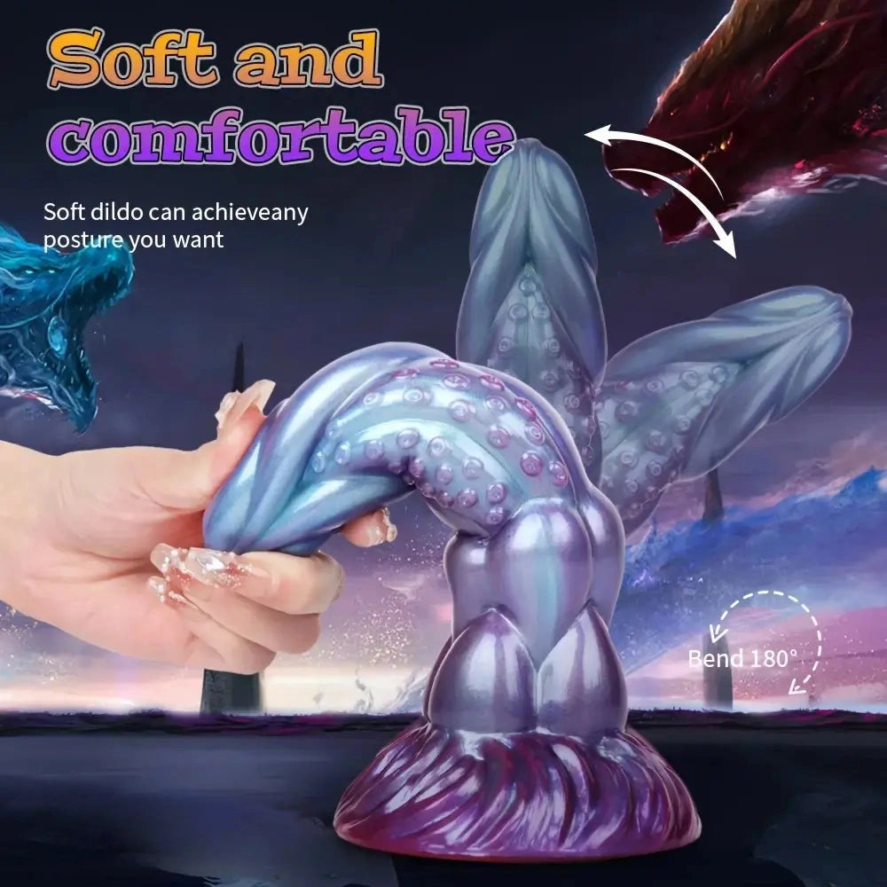 8.14in Liquid Silicone Space Bug Anal Plug Women Men Anal Trainer Dildo