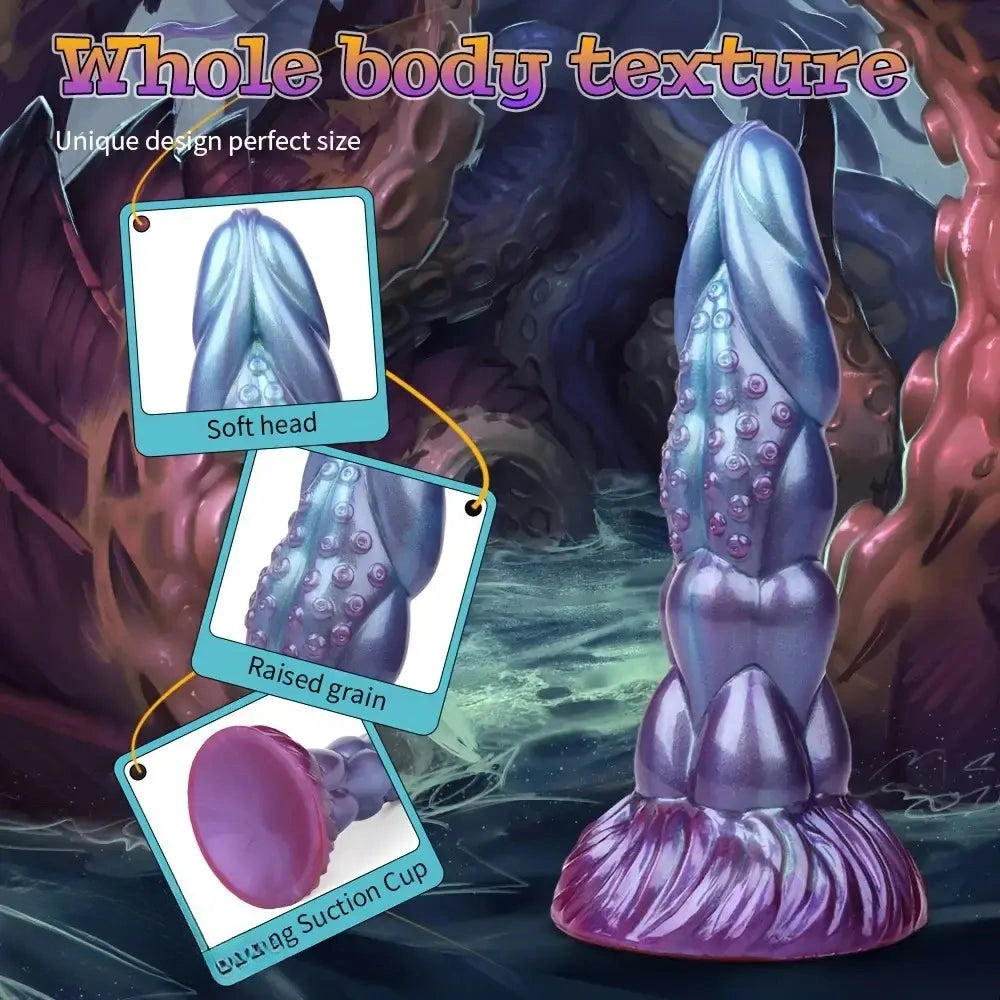 8.14in Liquid Silicone Space Bug Anal Plug Women Men Anal Trainer Dildo