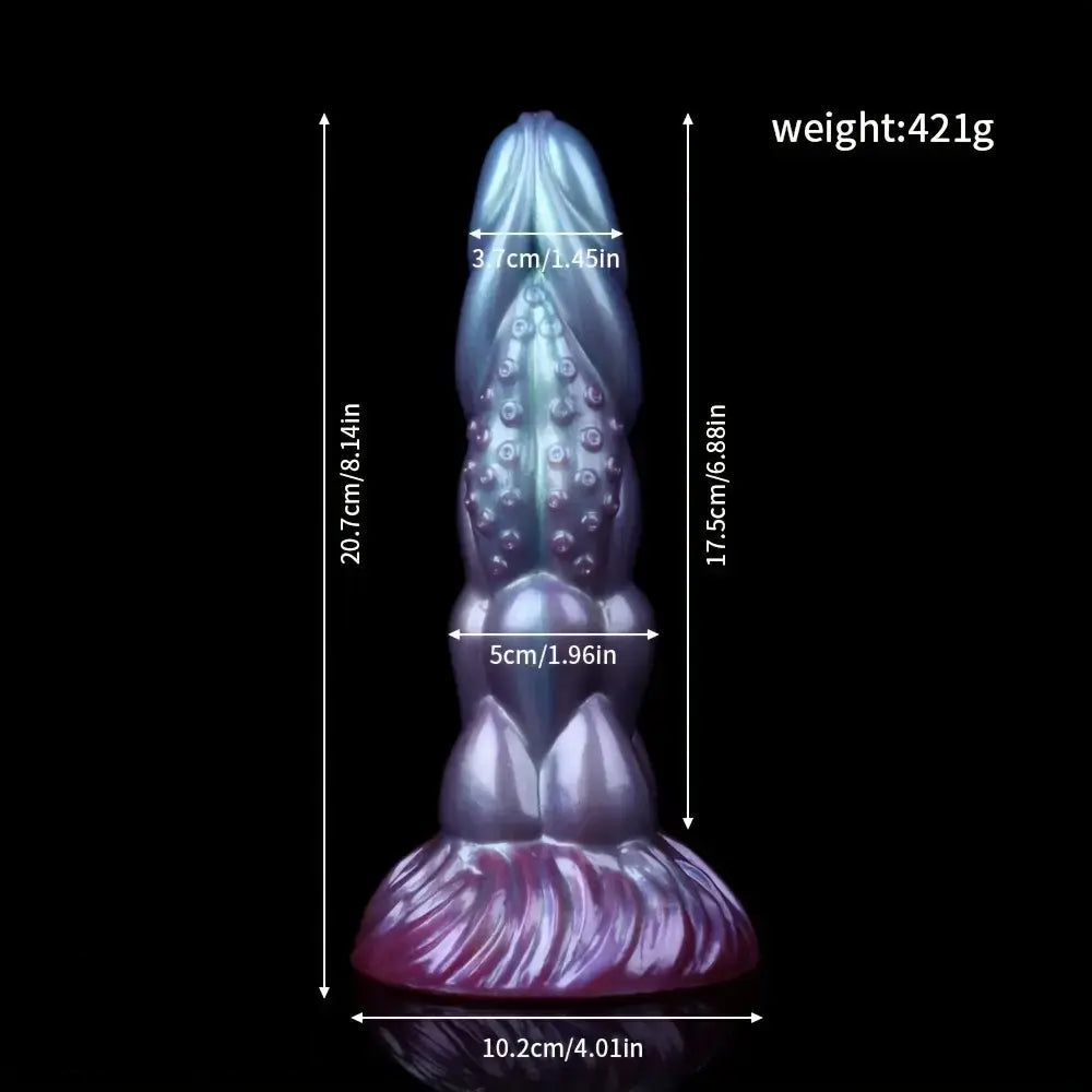 8.14in Liquid Silicone Space Bug Anal Plug Women Men Anal Trainer Dildo