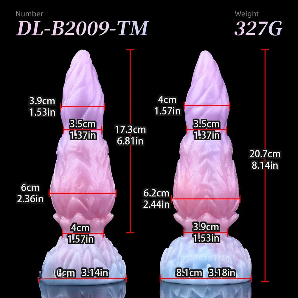 8.14in Squeeze Inflatable Alien Penis Big Fantasy Silicone Dildo For Women