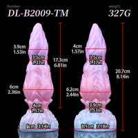 8.14in Squeeze Inflatable Alien Penis Big Fantasy Silicone Dildo For Women