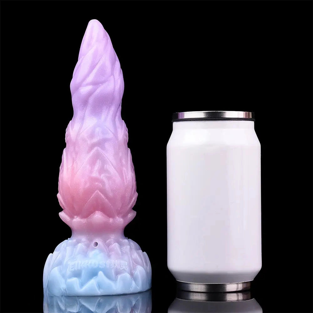 8.14in Squeeze Inflatable Alien Penis Big Fantasy Silicone Dildo For Women
