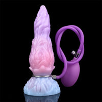 8.14in Squeeze Inflatable Alien Penis Big Fantasy Silicone Dildo For Women
