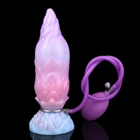 8.14in Squeeze Inflatable Alien Penis Big Fantasy Silicone Dildo For Women