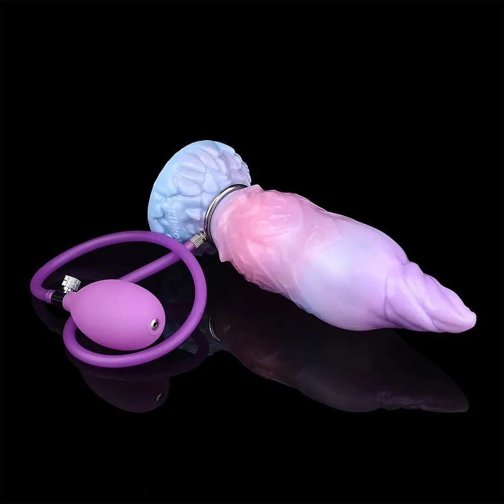8.14in Squeeze Inflatable Alien Penis Big Fantasy Silicone Dildo For Women