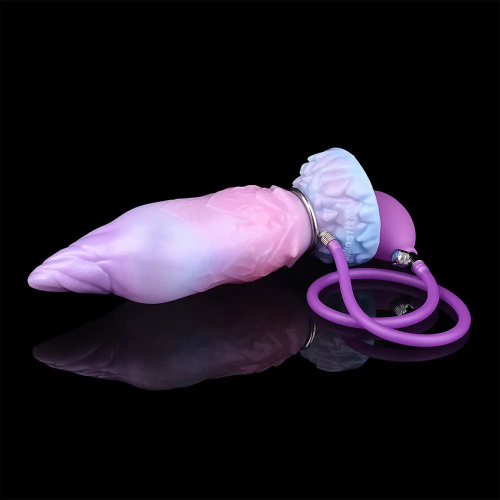 8.14in Squeeze Inflatable Alien Penis Big Fantasy Silicone Dildo For Women