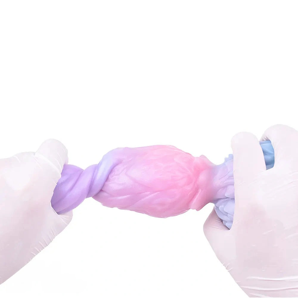 8.14in Squeeze Inflatable Alien Penis Big Fantasy Silicone Dildo For Women