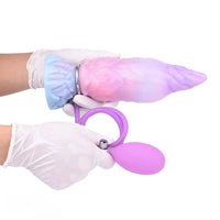 8.14in Squeeze Inflatable Alien Penis Big Fantasy Silicone Dildo For Women