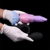 8.14in Squeeze Inflatable Alien Penis Big Fantasy Silicone Dildo For Women