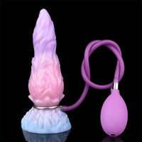 8.14in Squeeze Inflatable Alien Penis Big Fantasy Silicone Dildo For Women