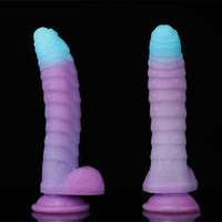 8.15in 9.06in Mixed Color Silicone Gradient Big Soft Odd Dildo Sex Toy