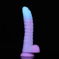 8.15in 9.06in Mixed Color Silicone Gradient Big Soft Odd Dildo Sex Toy