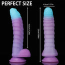 8.15in 9.06in Mixed Color Silicone Gradient Big Soft Odd Dildo Sex Toy