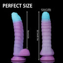 8.15in 9.06in Mixed Color Silicone Gradient Big Soft Odd Dildo Sex Toy