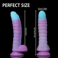 8.15in 9.06in Mixed Color Silicone Gradient Big Soft Odd Dildo Sex Toy