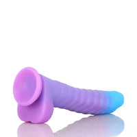 8.15in 9.06in Mixed Color Silicone Gradient Big Soft Odd Dildo Sex Toy