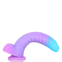 8.15in 9.06in Mixed Color Silicone Gradient Big Soft Odd Dildo Sex Toy