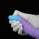8.15in 9.06in Mixed Color Silicone Gradient Big Soft Odd Dildo Sex Toy