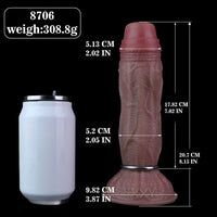8.15in Ovipositor Platinum Silicone Dildo Penis Woman Masturbator Adult Sex Toy