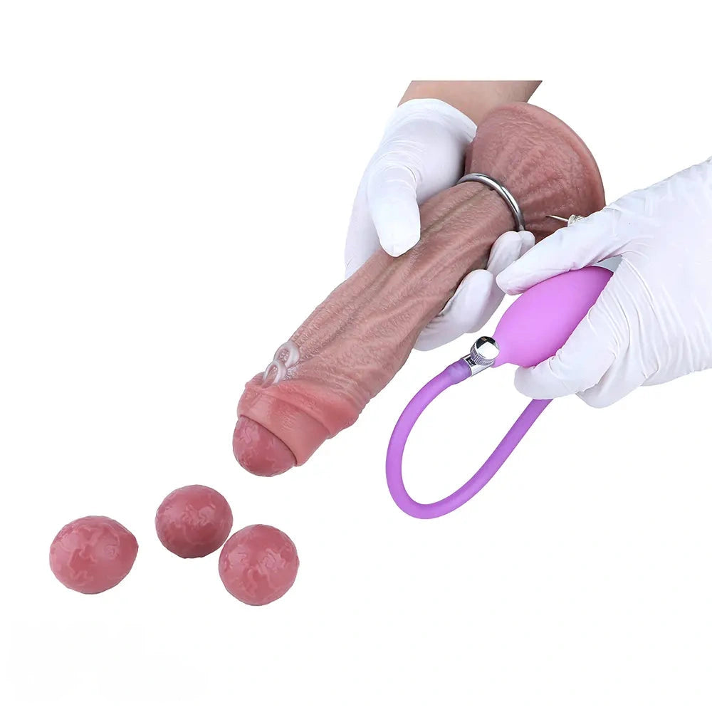 8.15in Ovipositor Platinum Silicone Dildo Penis Woman Masturbator Adult Sex Toy
