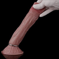 8.15in Ovipositor Platinum Silicone Dildo Penis Woman Masturbator Adult Sex Toy