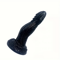 8.15in PVC Dragon Large Black Dildo For Women Strong Suction Cup