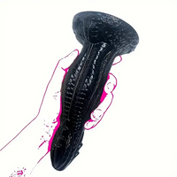 8.15in PVC Dragon Large Black Dildo For Women Strong Suction Cup