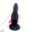 8.15in PVC Dragon Large Black Dildo For Women Strong Suction Cup