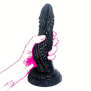 8.15in PVC Dragon Large Black Dildo For Women Strong Suction Cup