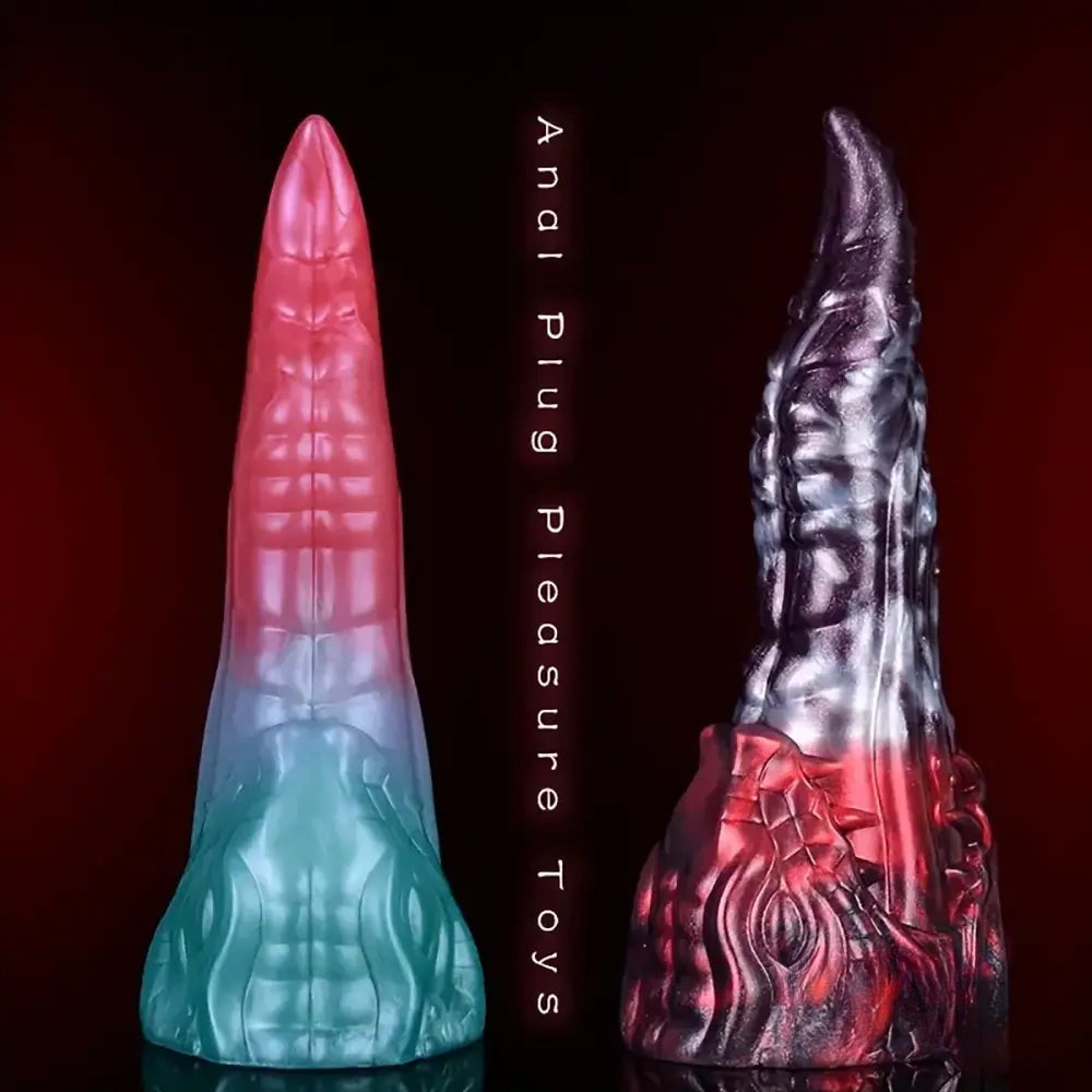 8.18in Dragon Monster Real Silicone Soft Dildo Penis Anal Expander