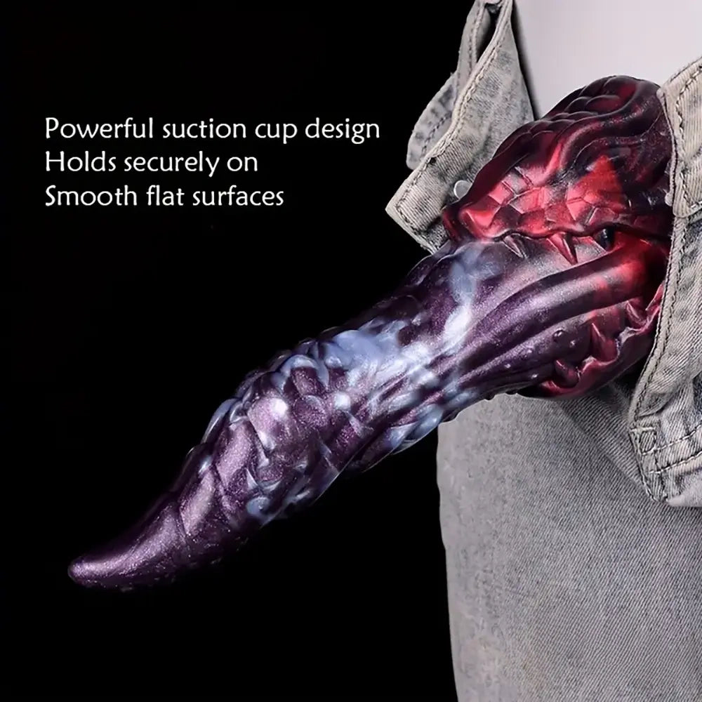 8.18in Dragon Monster Real Silicone Soft Dildo Penis Anal Expander