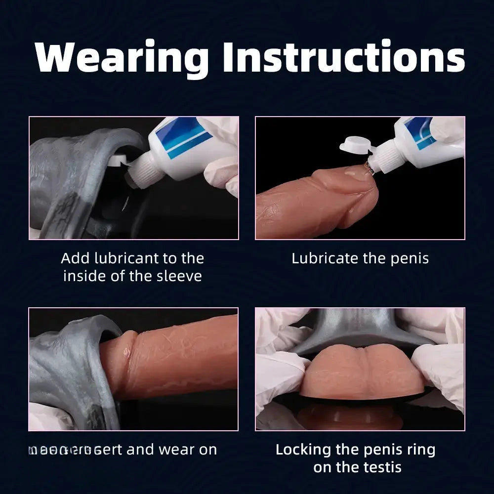 8.18in Horse Cock Hollow Cock Sleeve Dildo For Enlargement Dildo Sleeve